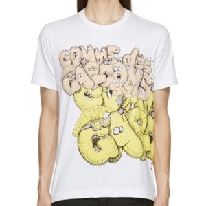 CDG X white KAWS logo Tee NWT